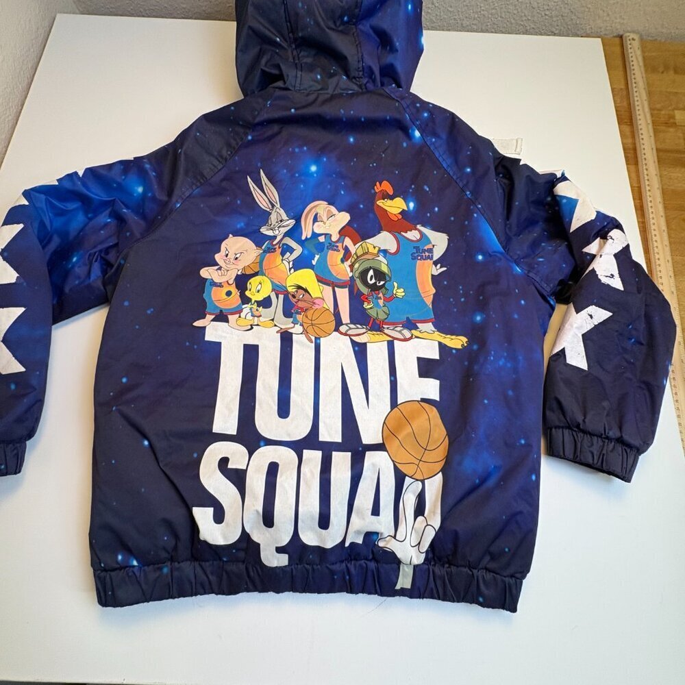 Space Jam Tune Squad Puffer Jacket Mens S Faux Fur